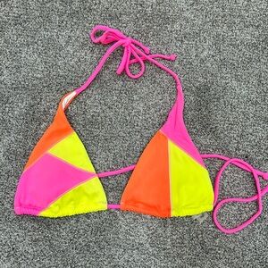 VICTORIA’s SECRET | Neon Color Block Halter Tie Bikini Top